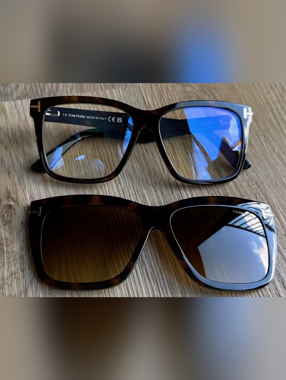 Tom FordFT6069-B,   Dark Havana/Clear/Blue-Light Block Lens, Size54X14X140.